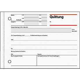 sigel® Quittungen mit MWSt.-Nachweis QU615, DIN A6 quer, 50 Blatt