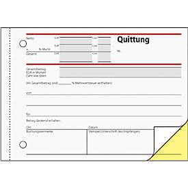 sigel® Quittungen mit MWSt.-Nachweis SD021, DIN A6 quer, 2 x 40 Blatt, selbstdurchschreibend
