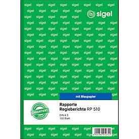 sigel® Rapport/Regiebericht RP510, DIN A5 hoch, 100 Blatt