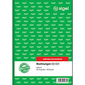 sigel® Rechnungsbuch SD031, DIN A5 hoch, 2 x 40 Blatt, selbstdurchschreibend