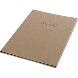 Sigel Sparset, 5 Speisekartenmappen mit 10 Transparenthüllen, 100 Motivpapieren 'Grauer Marmor', beige
