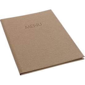 Sigel Sparset, 5 Speisekartenmappen mit 10 Transparenthüllen, 100 Motivpapieren 'Grauer Marmor', beige