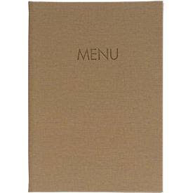 Sigel Sparset, 5 Speisekartenmappen mit 10 Transparenthüllen, 50 Motivpapieren 'Marmor', beige