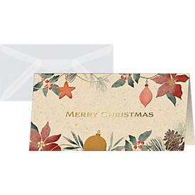 Sigel Weihnachtskarten-Set 'Christmas Art', DIN lang, Graskarton, 10 Stück + 10 Umschläge