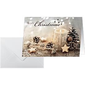 Sigel Weihnachtskarten-Set 'Christmas Candle', A6, 25 + 25 Umschläge