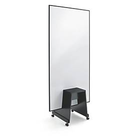Sigel Whiteboard Meet up MU021, aan beide zijden te gebruiken, magnetisch, incl. siliconenvoetjes, B 1800 x H 900 mm, metaal en aluminium, wit/zwart
