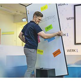 SIGEL Whiteboard Ständer Meet Up, mobil, 2 Klemmgriffe, Ablageschale und Ablagebrett, Stahl, schwarz, 1 Stück