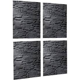 ® 4 Magnettafeln 4er SET, Glas, 480 x 480 mm, Schiefer-Stone