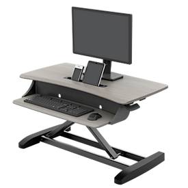 Sitz-/Steh-Schreibtischaufsatz ergotron® WorkFit-Z Mini, höhenverstellbar, bis 11,4 kg, Arbeitsfläche & Tastaturablage, 