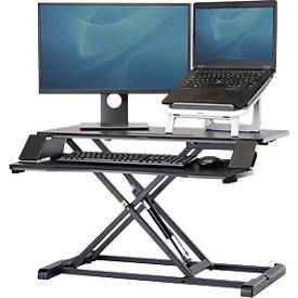 Sitz-/Steh Workstation Fellowes Corsivo, bis 17 kg, B 615 x T 800 x H 110 mm, schwarz