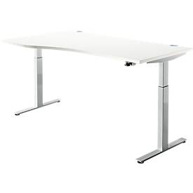 Sitz-/Steharbeitsplatz, Ansatz links, B 1800 mm, weiß 