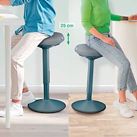 Sitz-/Stehhilfe Leitz Ergo Active, ergonomisch, höhenverstellbar, dreieckiger Komfortsitz, Schaumpolsterung, Tragegriff, bis 100 kg, dunkelgrau