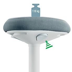 Sitz-/Stehhilfe Leitz Ergo Active, ergonomisch, höhenverstellbar, dreieckiger Komfortsitz, Schaumpolsterung, Tragegriff, bis 100 kg, hellgrau