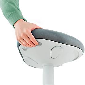 Sitz-/Stehhilfe Leitz Ergo Active, ergonomisch, höhenverstellbar, dreieckiger Komfortsitz, Schaumpolsterung, Tragegriff, bis 100 kg, hellgrau