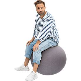 Sitzball FELT, Filzimitat 100% Polyester, waschbar, reißfest, Trageschlaufe, grau