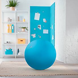 Sitzball Leitz Ergo Cosy, Stärkung der Rücken- und Rumpfmuskulatur, Stoffüberzug, ⌀ 650 mm, blau