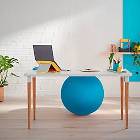 Sitzball Leitz Ergo Cosy, Stärkung der Rücken- und Rumpfmuskulatur, Stoffüberzug, ⌀ 650 mm, blau