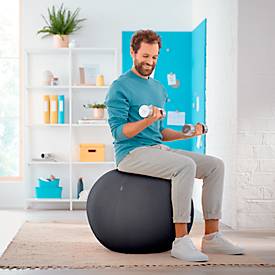 Sitzball Leitz Ergo Cosy, Stärkung der Rücken- und Rumpfmuskulatur, Stoffüberzug, ⌀ 650 mm, grau