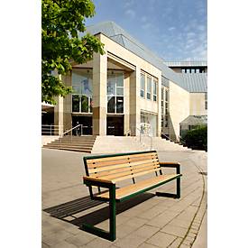 Image of Sitzbank Cochem, 4 Plätze, aus Stahl, verzinkt, Lattung Robinie holzschutzgetränkt, moosgrün
