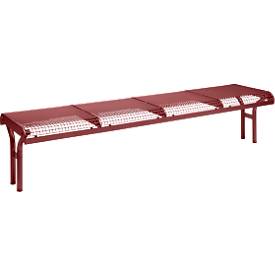 Sitzbank Essen, ohne Rückenlehne, Hockerbank, 4 Sitzplätze, zum Einbetonieren