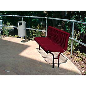 Sitzbank Essen, Rückenlehne, 3 Sitzplätze, zum Einbetonieren, pulverbeschichtet