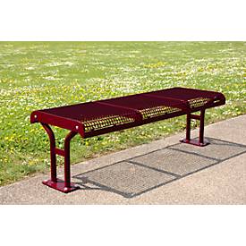 Sitzbank Essen, Stahl, Hockerbank ohne Rückenlehne, 3 Sitzplätze, mit Flansch