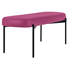 Sitzbank meet by Paperflow GAIA, oval L, desinfektionsmittelbeständiger Kunstlederbezug lila, 4-Fußgestell mattschwarz, B 1180 x T 420 x H 455 mm