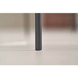 Sitzbank meet by Paperflow GAIA, oval L, Stoffbezug blau, 4-Fußgestell mattschwarz, B 1180 x T 420 x H 455 mm