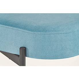 Sitzbank meet by Paperflow GAIA, oval L, Stoffbezug blau, 4-Fußgestell mattschwarz, B 1180 x T 420 x H 455 mm