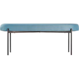 Sitzbank meet by Paperflow GAIA, oval L, Stoffbezug blau, 4-Fußgestell mattschwarz, B 1180 x T 420 x H 455 mm