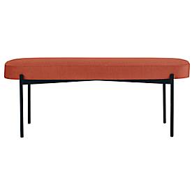 Sitzbank meet by Paperflow GAIA, oval L, Stoffbezug braun, 4-Fußgestell mattschwarz, B 1180 x T 420 x H 455 mm