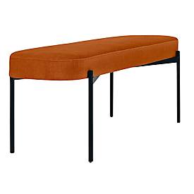 Sitzbank meet by Paperflow GAIA, oval L, Stoffbezug braun, 4-Fußgestell mattschwarz, B 1180 x T 420 x H 455 mm