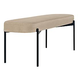 Sitzbank meet by Paperflow GAIA, oval L, Stoffbezug elfenbeinfarben, 4-Fußgestell mattschwarz, B 1180 x T 420 x H 455 mm