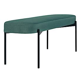 Sitzbank meet by Paperflow GAIA, oval L, Stoffbezug grün, 4-Fußgestell mattschwarz, B 1180 x T 420 x H 455 mm