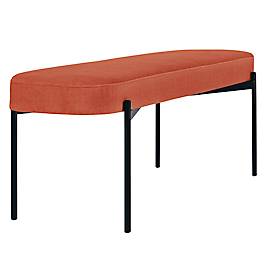Sitzbank meet by Paperflow GAIA, oval L, Stoffbezug rostfarben, 4-Fußgestell mattschwarz, B 1180 x T 420 x H 455 mm