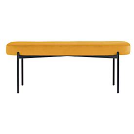 Sitzbank meet by Paperflow GAIA, oval L, Stoffbezug safran, 4-Fußgestell mattschwarz, B 1180 x T 420 x H 455 mm