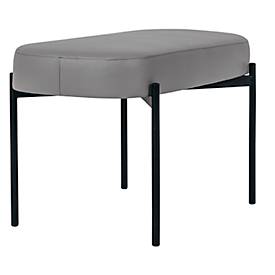 Sitzbank meet by Paperflow GAIA, oval M, desinfektionsmittelbeständiger Kunstlederbezug grau, 4-Fußgestell mattschwarz, B 790 x T 420 x H 455 mm