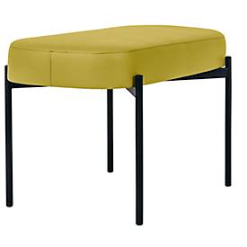 Sitzbank meet by Paperflow GAIA, oval M, desinfektionsmittelbeständiger Kunstlederbezug grün, 4-Fußgestell mattschwarz, B 790 x T 420 x H 455 mm