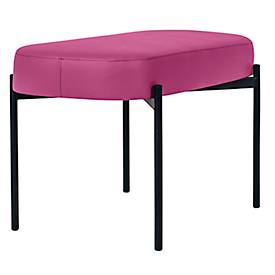Sitzbank meet by Paperflow GAIA, oval M, desinfektionsmittelbeständiger Kunstlederbezug lila, 4-Fußgestell mattschwarz, B 790 x T 420 x H 455 mm