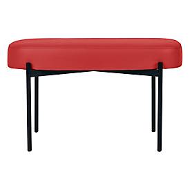 Sitzbank meet by Paperflow GAIA, oval M, desinfektionsmittelbeständiger Kunstlederbezug rot, 4-Fußgestell mattschwarz, B 790 x T 420 x H 455 mm
