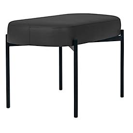 Sitzbank meet by Paperflow GAIA, oval M, desinfektionsmittelbeständiger Kunstlederbezug schwarz, 4-Fußgestell mattschwarz, B 790 x T 420 x H 455 mm