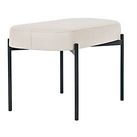 Sitzbank meet by Paperflow GAIA, oval M, desinfektionsmittelbeständiger Kunstlederbezug weiß, 4-Fußgestell mattschwarz, B 790 x T 420 x H 455 mm