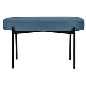 Sitzbank meet by Paperflow GAIA, oval M, Stoffbezug blau, 4-Fußgestell mattschwarz, B 790 x T 420 x H 455 mm