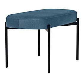 Sitzbank meet by Paperflow GAIA, oval M, Stoffbezug blau, 4-Fußgestell mattschwarz, B 790 x T 420 x H 455 mm