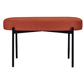 Sitzbank meet by Paperflow GAIA, oval M, Stoffbezug braun, 4-Fußgestell mattschwarz, B 790 x T 420 x H 455 mm