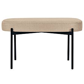 Sitzbank meet by Paperflow GAIA, oval M, Stoffbezug elfenbeinfarben, 4-Fußgestell mattschwarz, B 790 x T 420 x H 455 mm