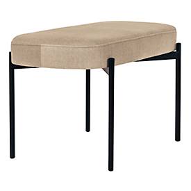 Sitzbank meet by Paperflow GAIA, oval M, Stoffbezug elfenbeinfarben, 4-Fußgestell mattschwarz, B 790 x T 420 x H 455 mm