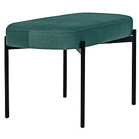 Sitzbank meet by Paperflow GAIA, oval M, Stoffbezug grün, 4-Fußgestell mattschwarz, B 790 x T 420 x H 455 mm