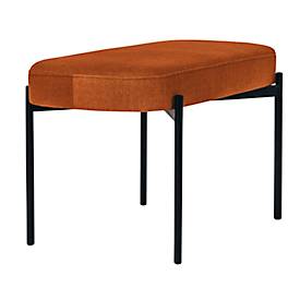 Sitzbank meet by Paperflow GAIA, oval M, Stoffbezug rostfarben, 4-Fußgestell mattschwarz, B 790 x T 420 x H 455 mm