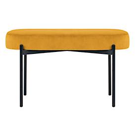 Sitzbank meet by Paperflow GAIA, oval M, Stoffbezug safran, 4-Fußgestell mattschwarz, B 790 x T 420 x H 455 mm